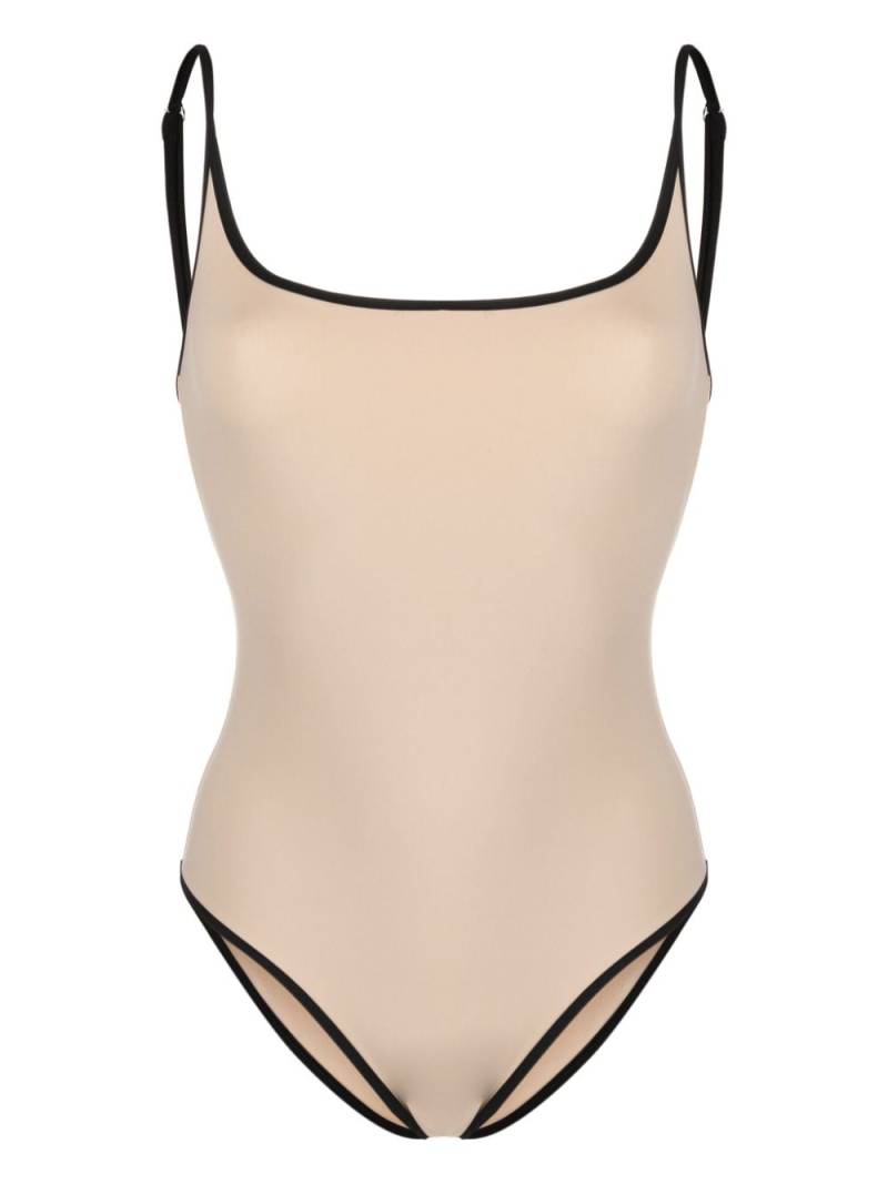 TOTEME striped-edge spaghetti-strap swimsuit - Neutrals von TOTEME