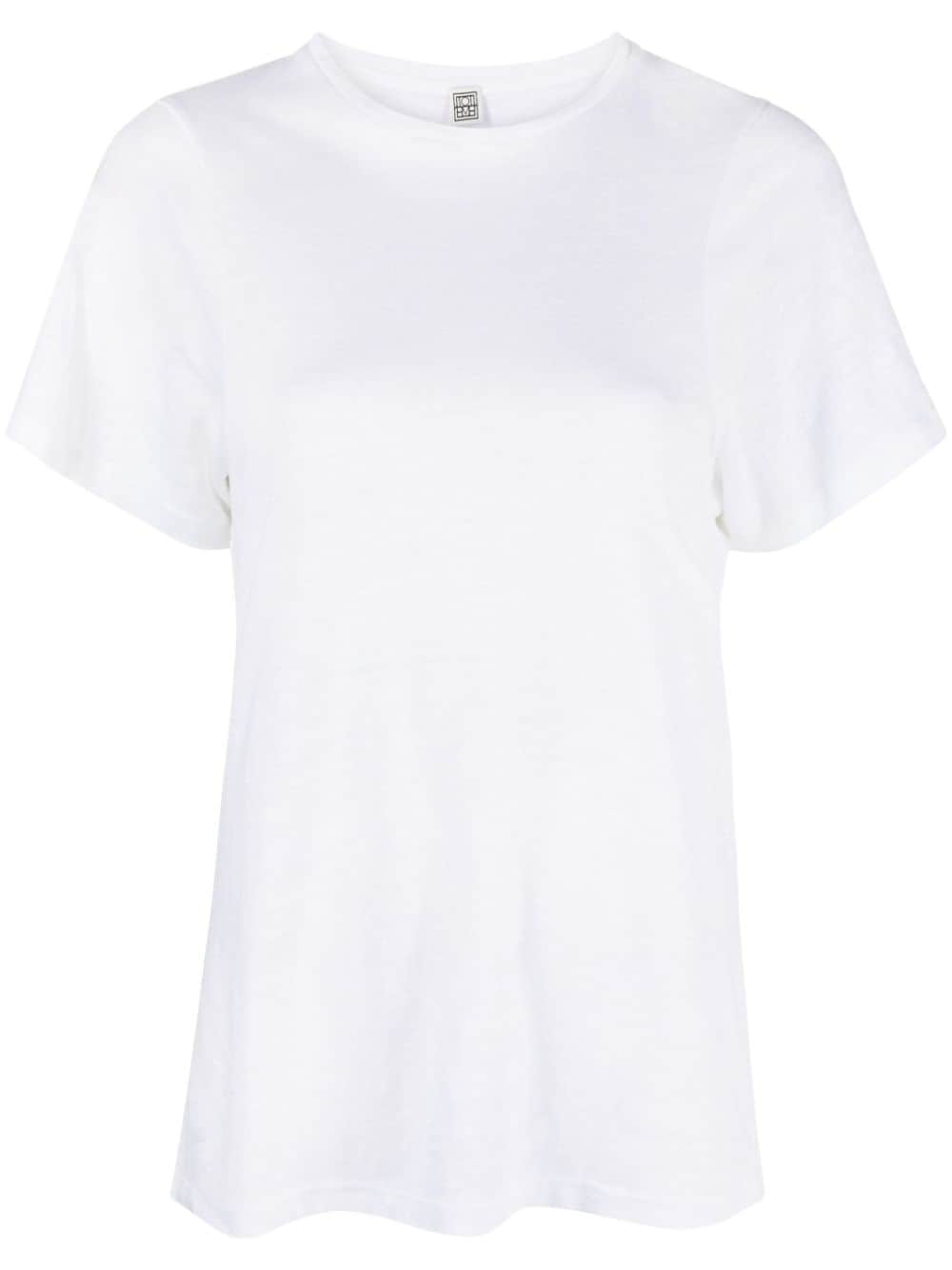 TOTEME crew-neck linen T-shirt - White von TOTEME