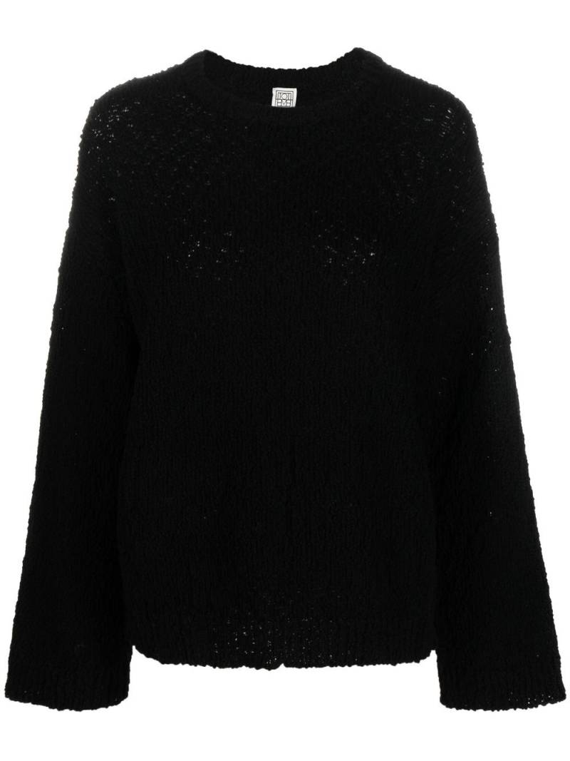 TOTEME crew neck organic-cotton jumper - Black von TOTEME