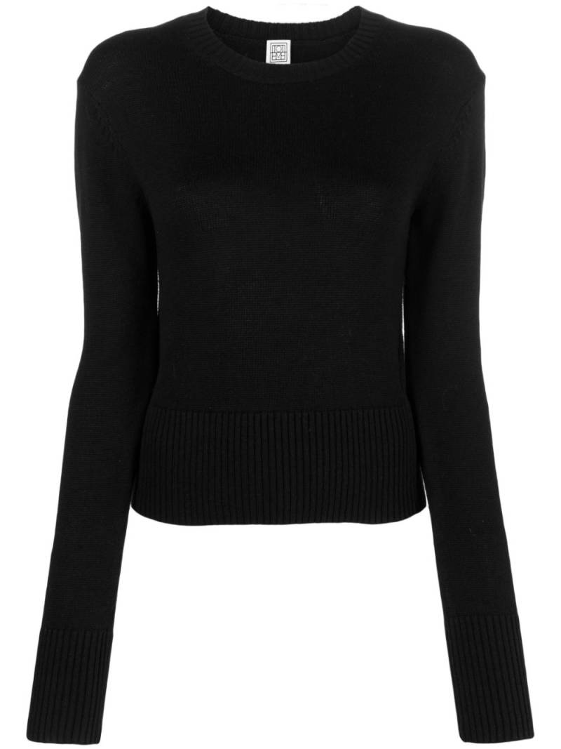 TOTEME crew-neck ribbed jumper - Black von TOTEME