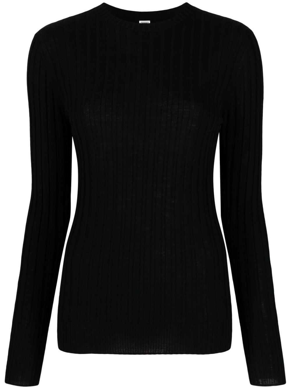 TOTEME crew neck ribbed jumper - Black von TOTEME