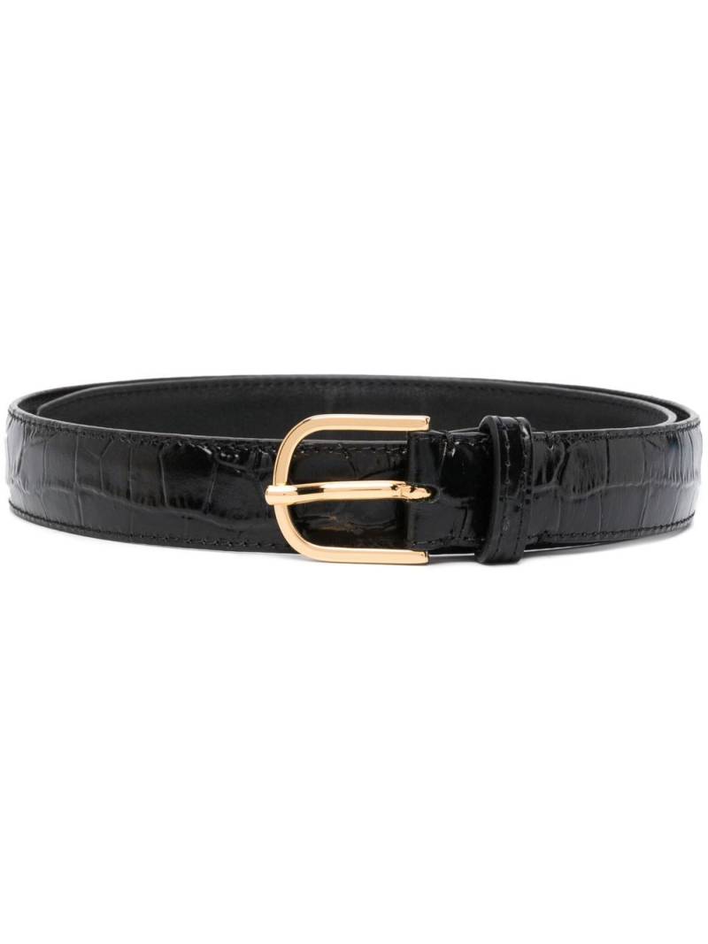 TOTEME crocodile-effect leather belt - Black von TOTEME