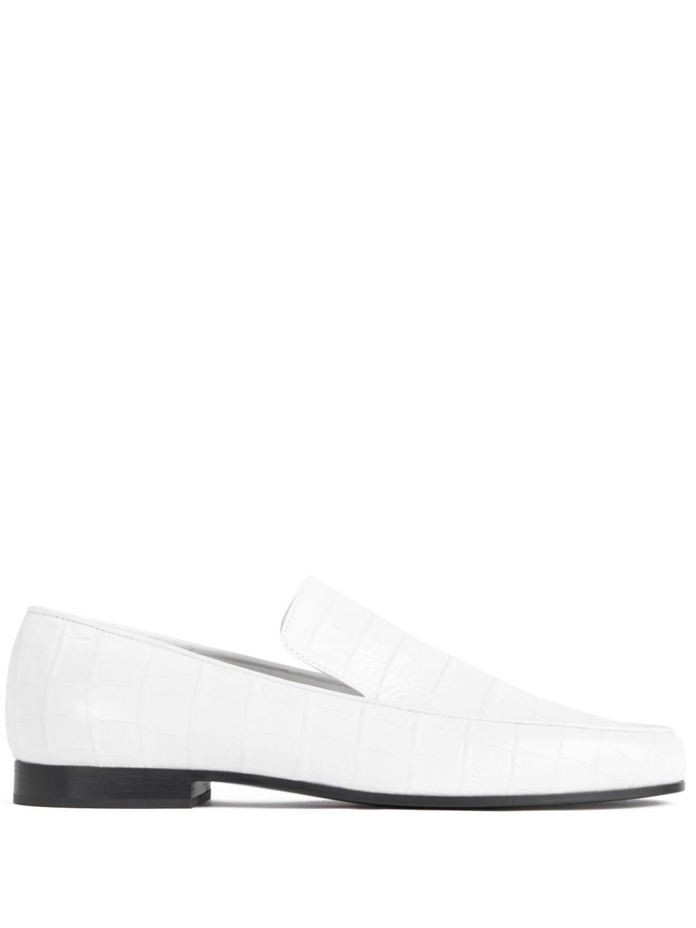 TOTEME crocodile-effect leather loafers - White von TOTEME