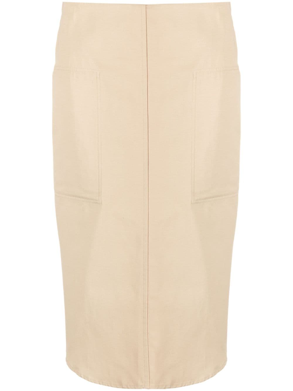 TOTEME curved-hem midi skirt - Neutrals von TOTEME