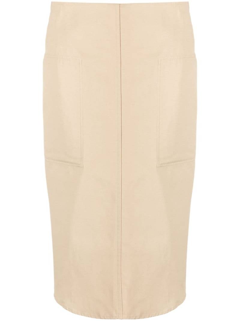 TOTEME curved-hem midi skirt - Neutrals von TOTEME