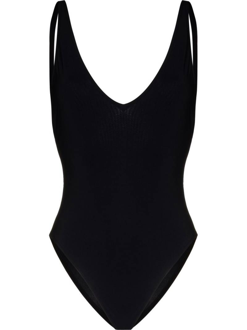 TOTEME deep V-neck swimsuit - Black von TOTEME