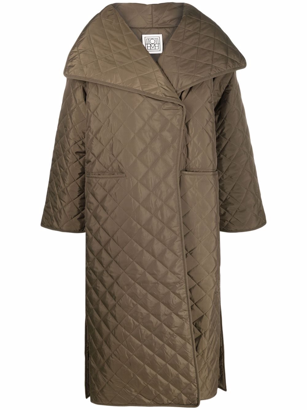 TOTEME diamond-quilted recycled-polyester coat - Green von TOTEME