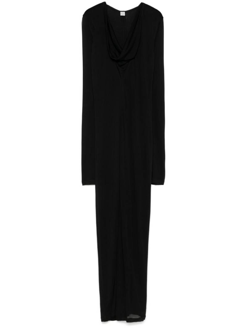 TOTEME draped v-neck dress - Black von TOTEME