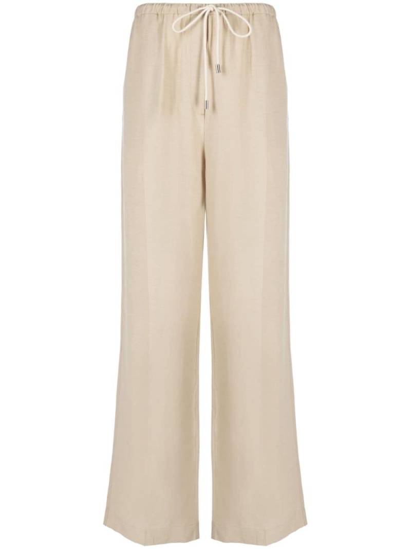 TOTEME drawstring straight-leg cotton trousers - Neutrals von TOTEME