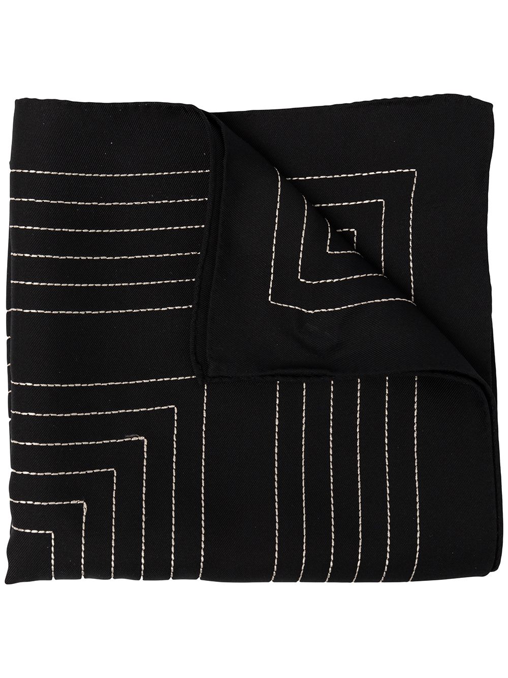 TOTEME embroidered-logo silk scarf - Black von TOTEME