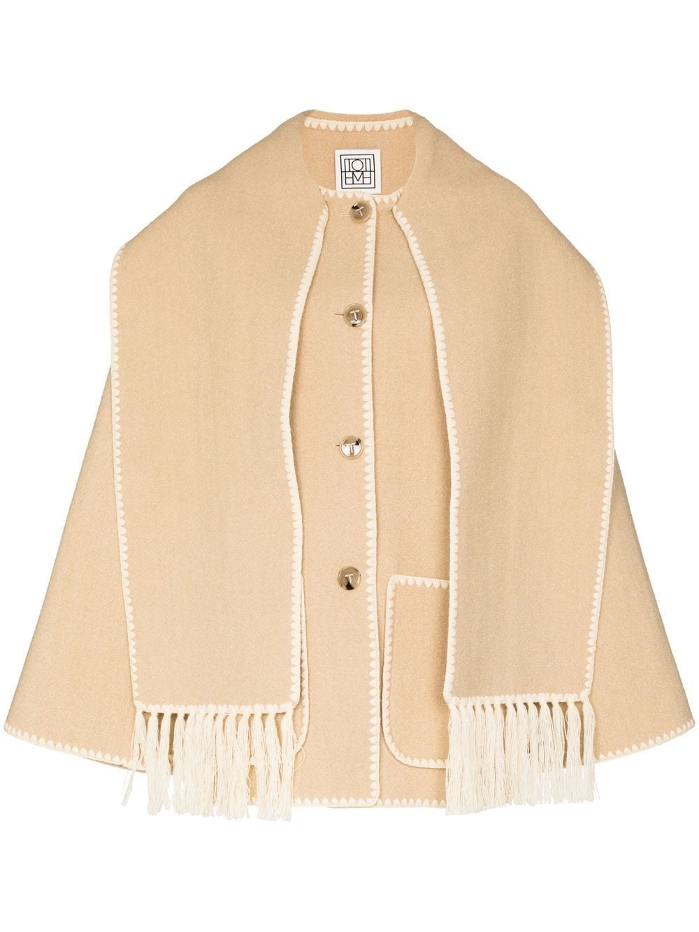 TOTEME embroidered scarf button-front jacket - Neutrals von TOTEME