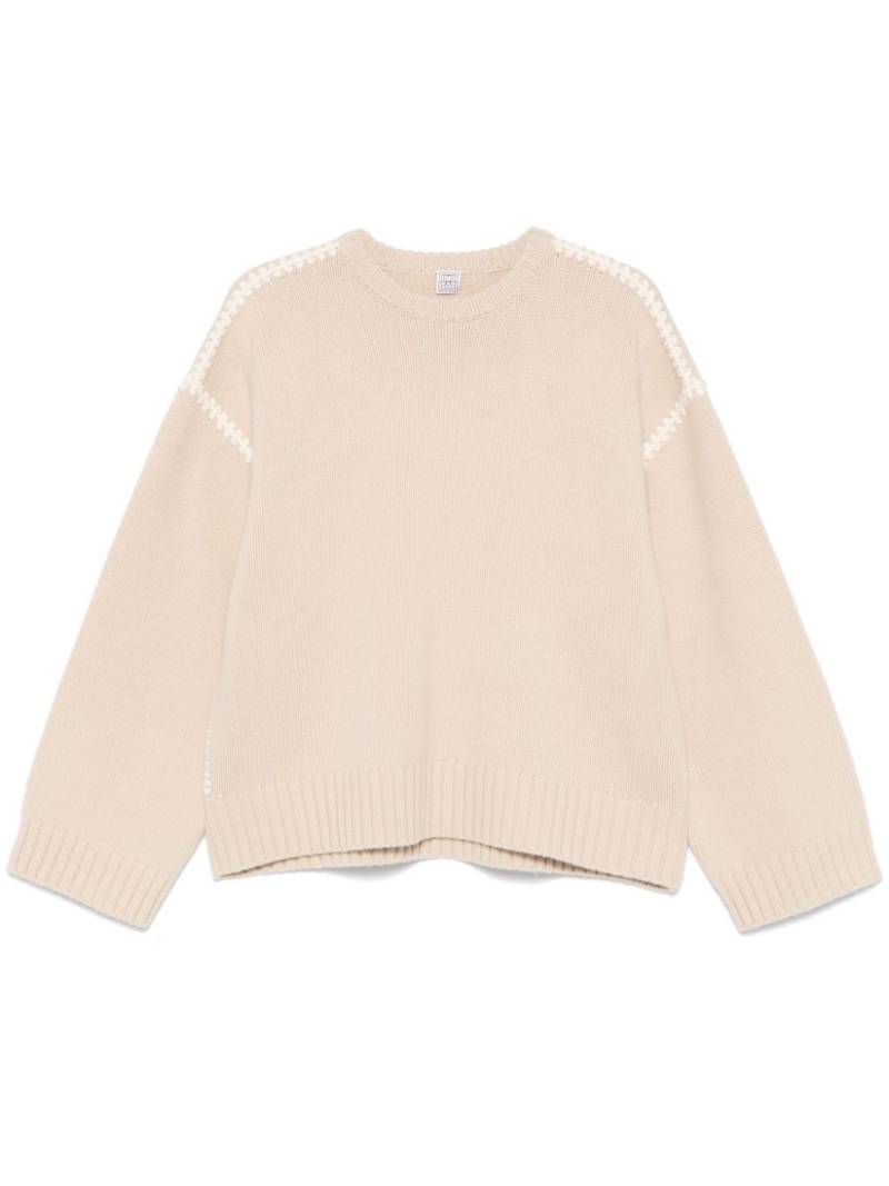 TOTEME embroidered-trim sweater - Neutrals von TOTEME