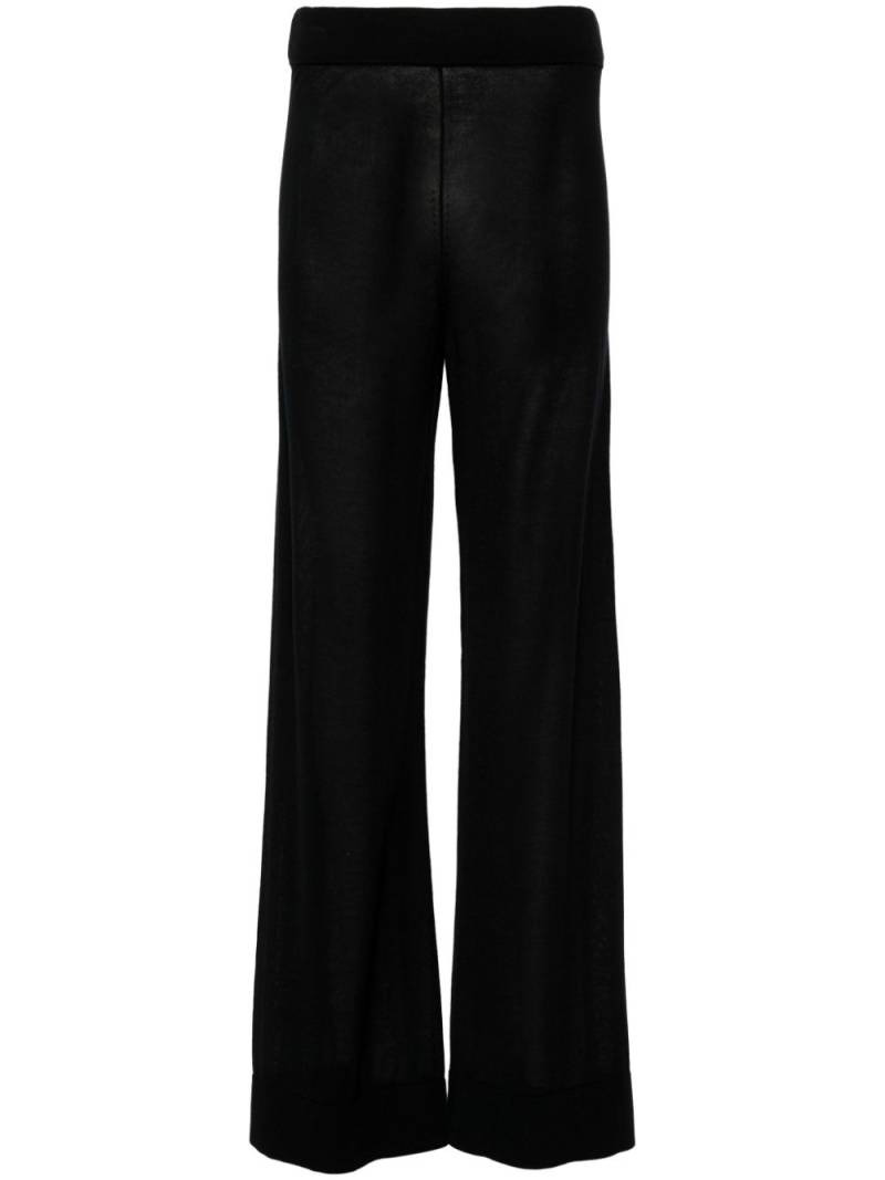 TOTEME fine-knit straight trousers - Black von TOTEME