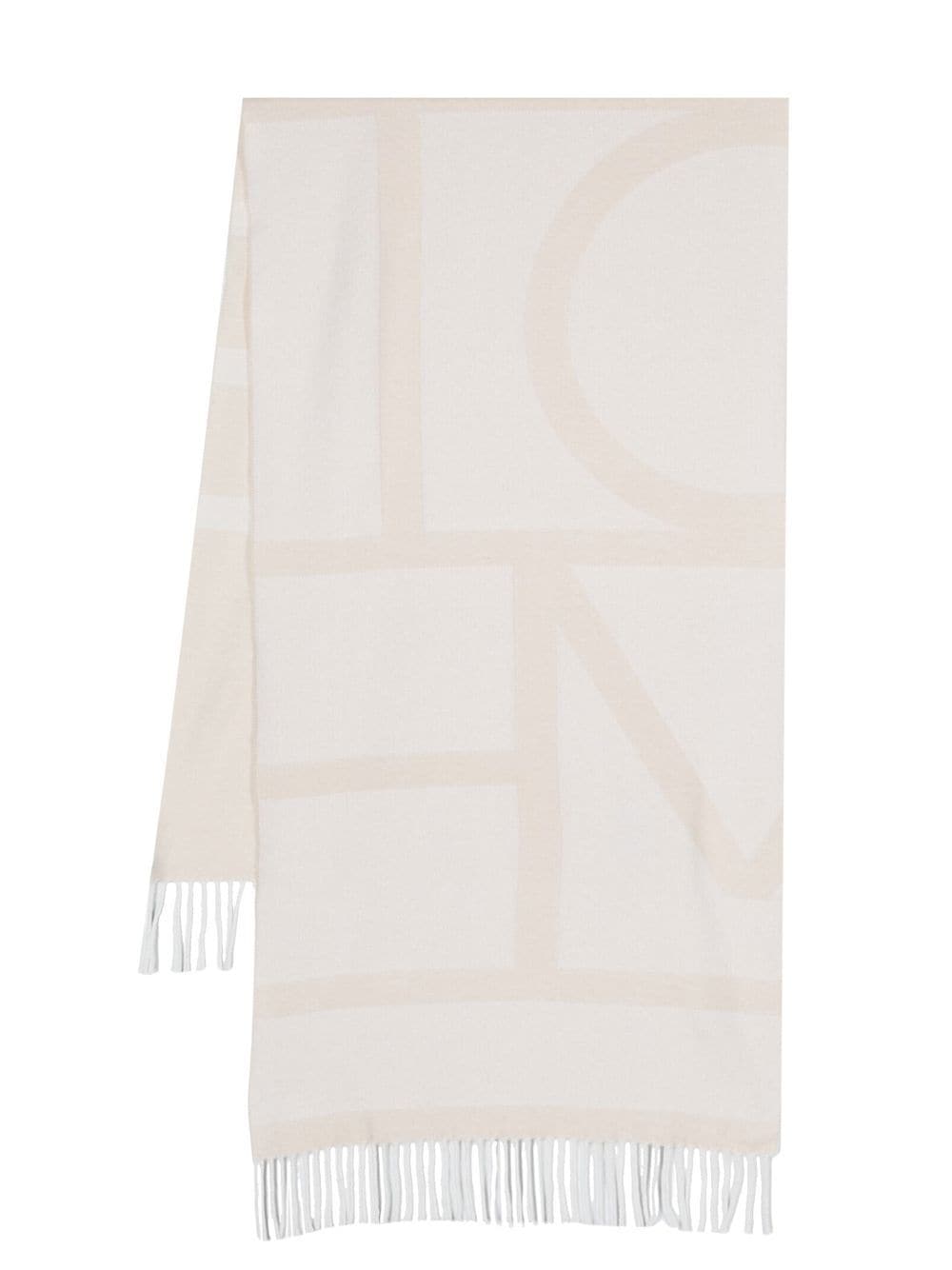 TOTEME fringed logo-jacquard scarf - Neutrals von TOTEME