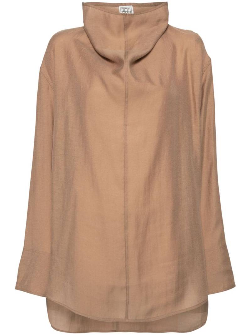 TOTEME funnel-neck organza blouse - Brown von TOTEME