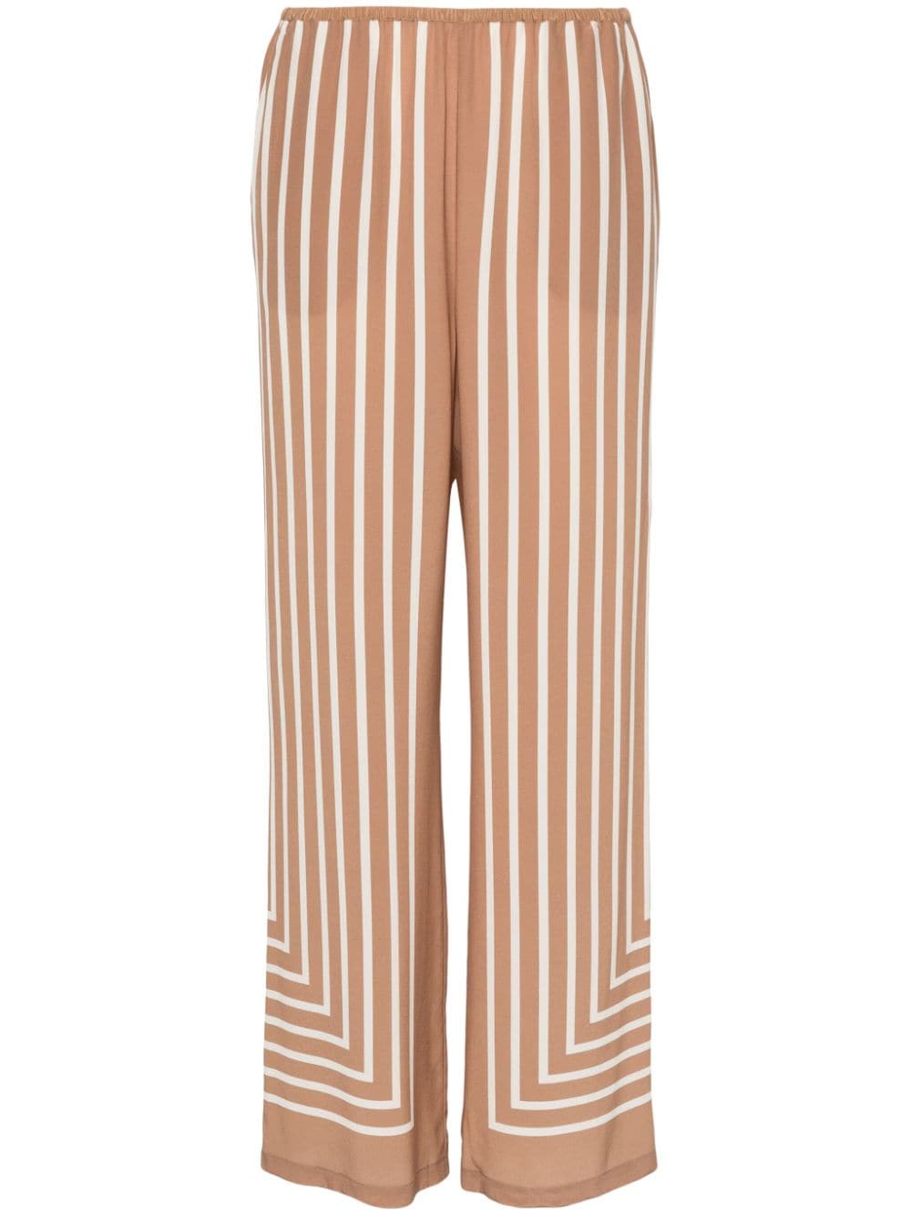 TOTEME geometric-print silk palazzo pants - Brown von TOTEME