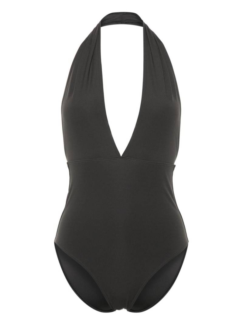 TOTEME halterneck stretch-jersey swimsuit - Grey von TOTEME