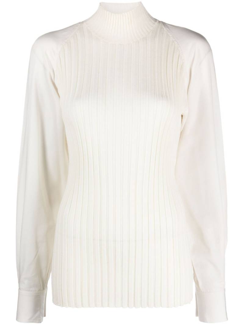 TOTEME high-neck ribbed-knit jumper - White von TOTEME