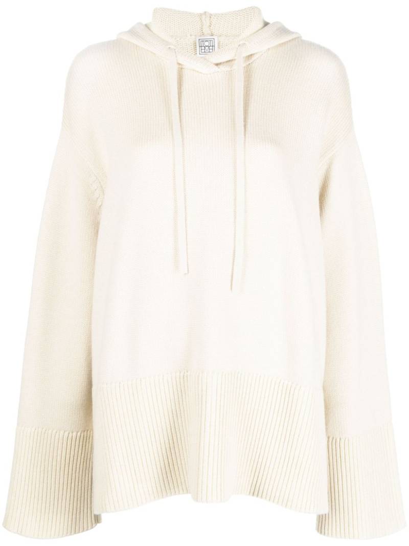 TOTEME knitted drawstring hoodie - Neutrals von TOTEME