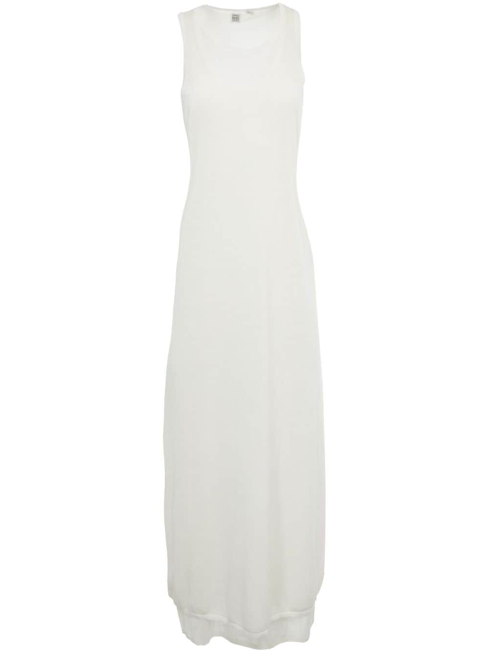 TOTEME layered fine-knit maxi dress - White von TOTEME