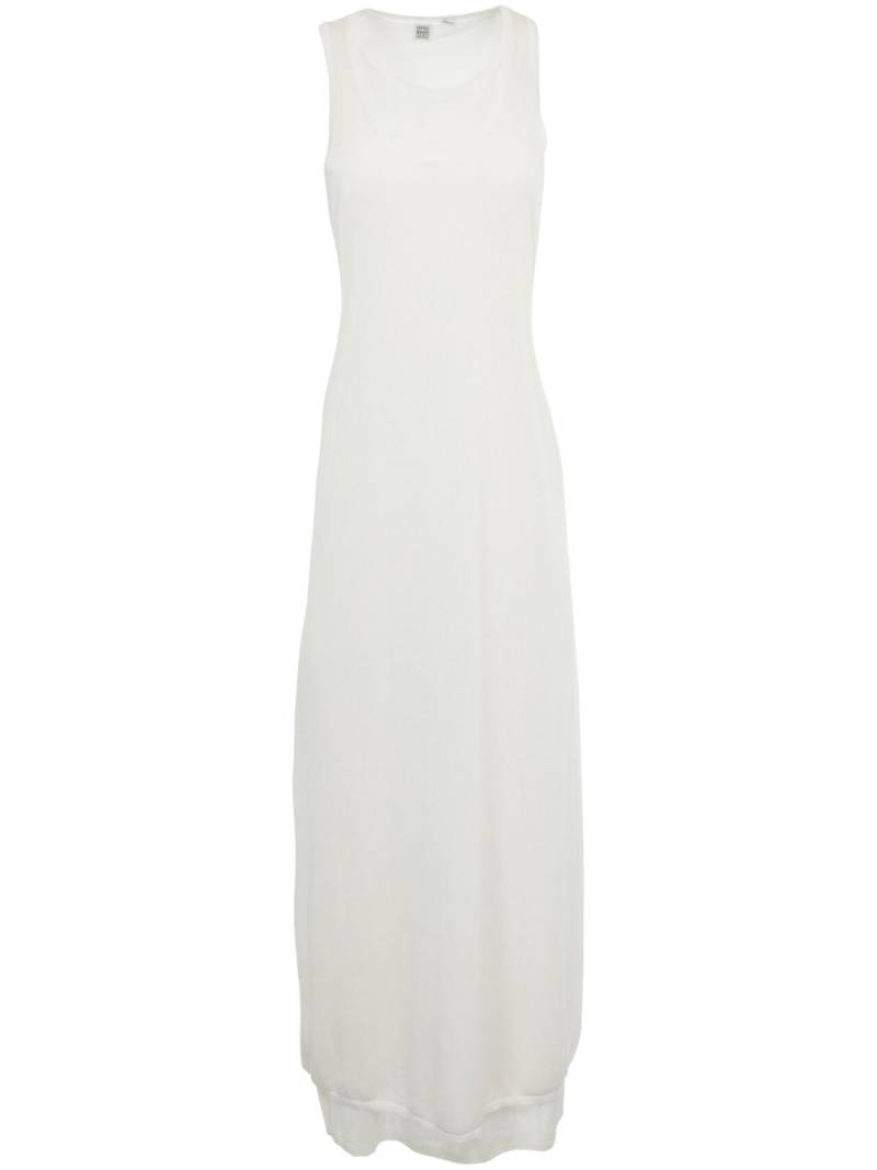 TOTEME layered fine-knit maxi dress - White von TOTEME