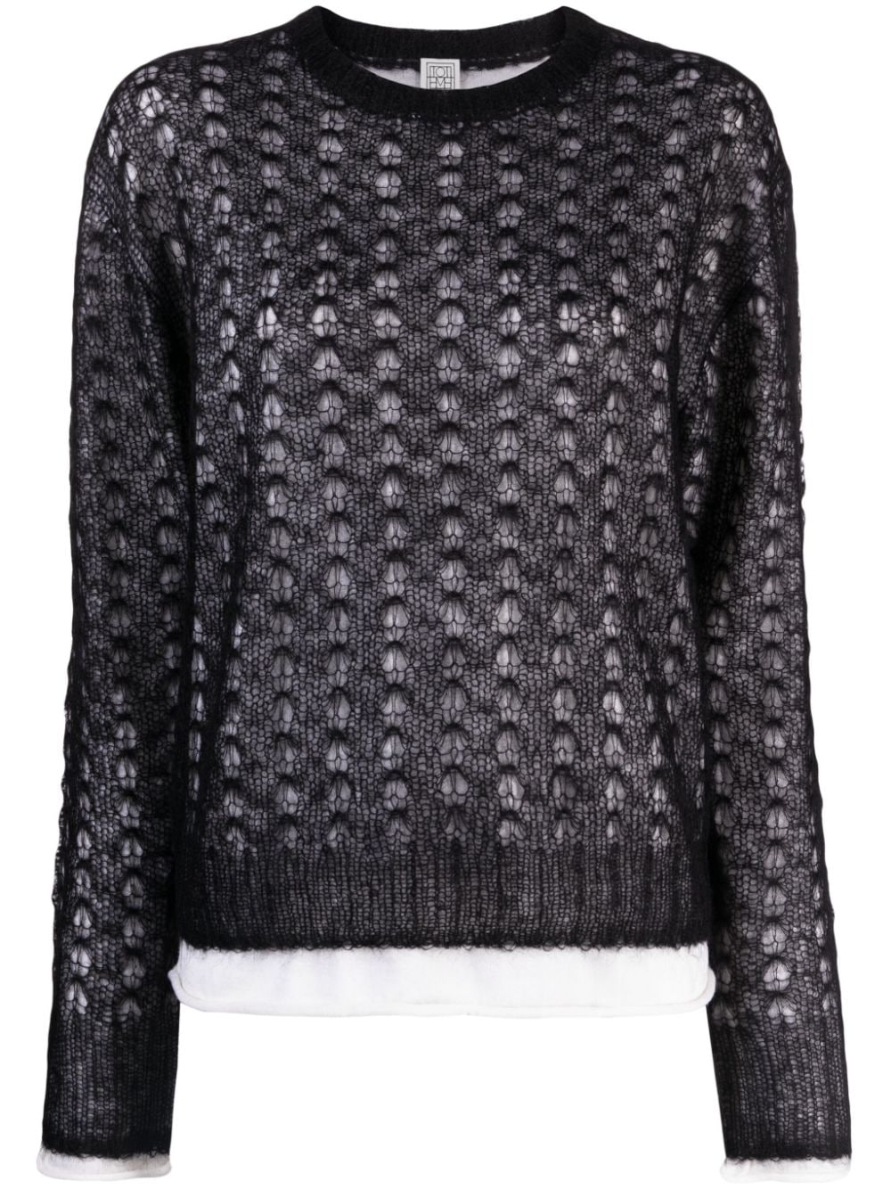 TOTEME lace-knit mohair-blend jumper - Black von TOTEME