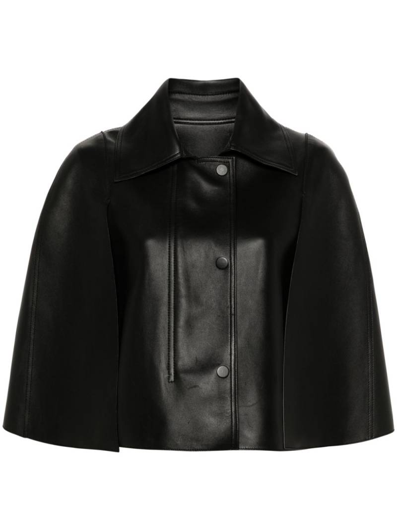 TOTEME double leather cape - Black von TOTEME