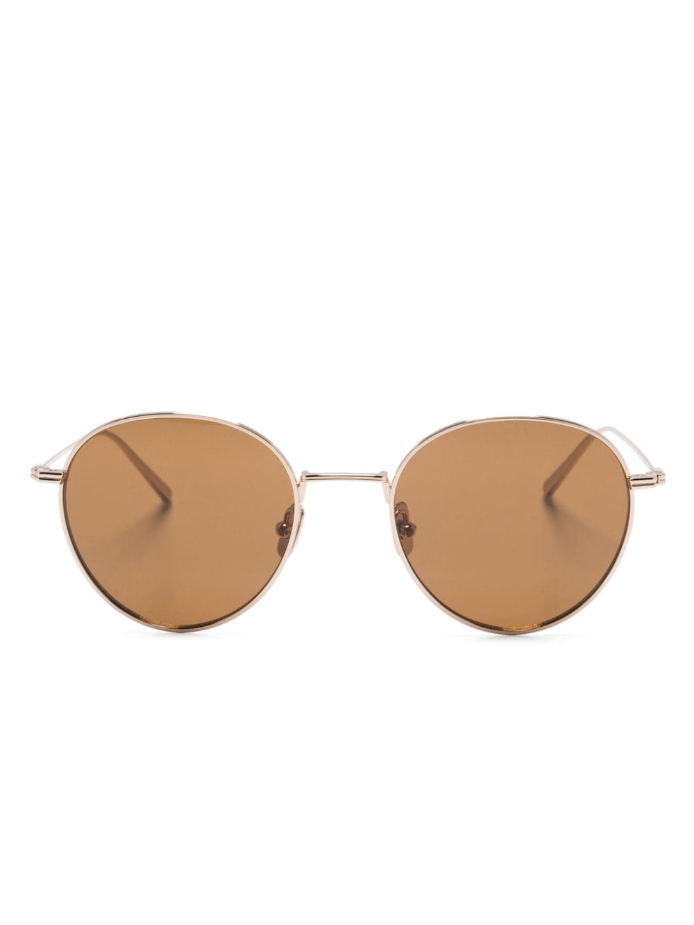 TOTEME logo-engraved round-frame sunglasses - Gold von TOTEME