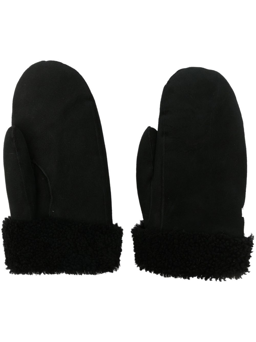 TOTEME logo-plaque shearling mittens - Black von TOTEME