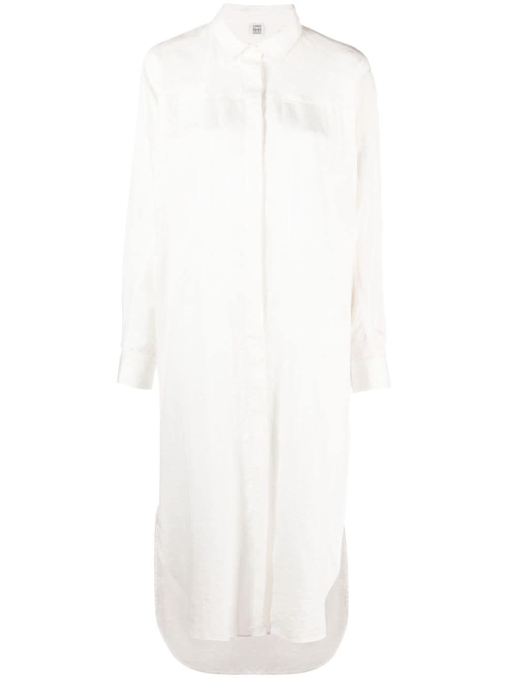 TOTEME long-sleeved striped shirt dress - White von TOTEME