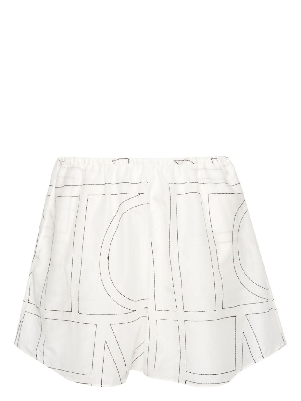 TOTEME monogram-embroidered pyjama shorts - White von TOTEME