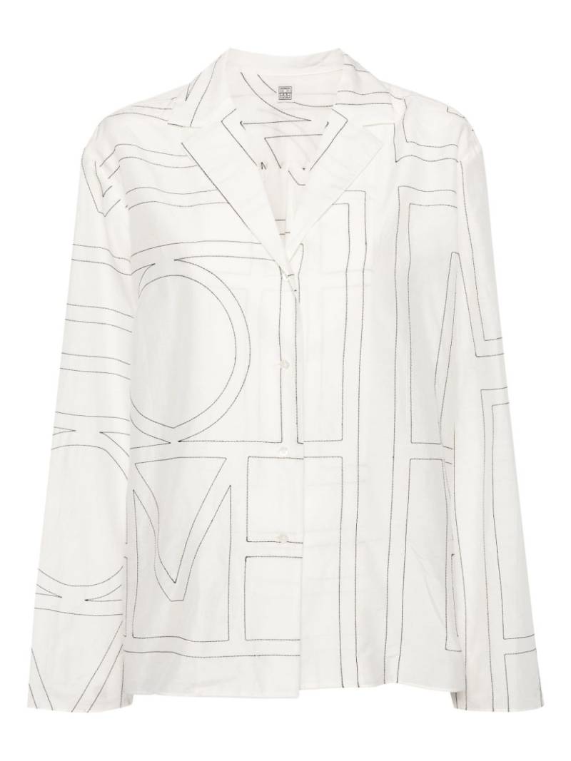 TOTEME monogram-embroidered shirt - White von TOTEME