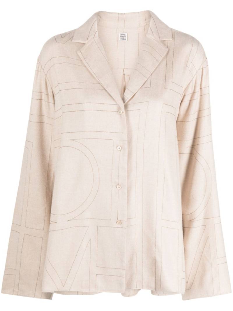 TOTEME Monogram flannel pajama top - Neutrals von TOTEME