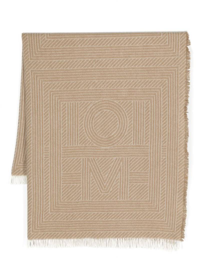 TOTEME Striped Monogram wool scarf - Neutrals von TOTEME