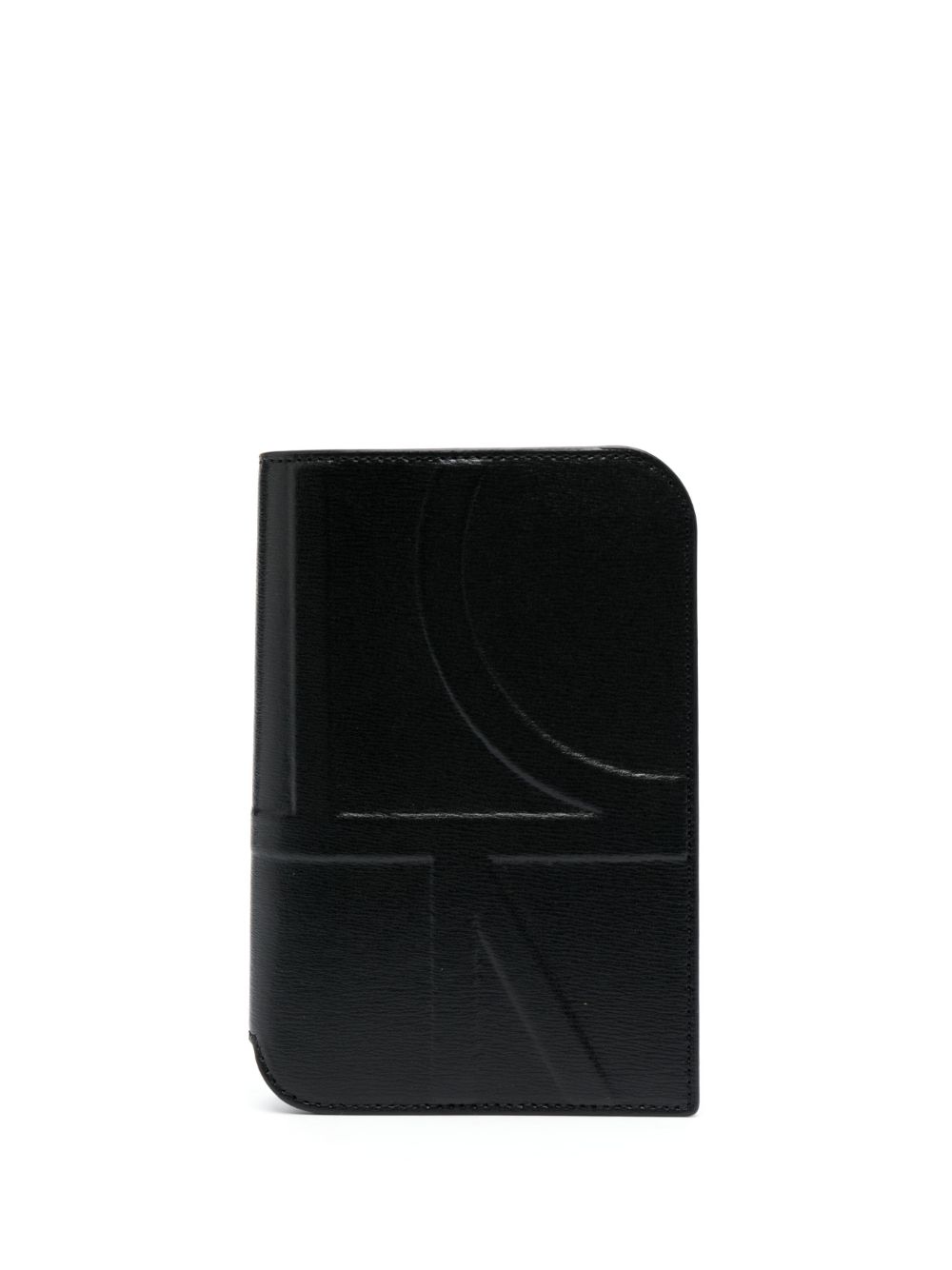 TOTEME monogram leather passport holder - Black von TOTEME