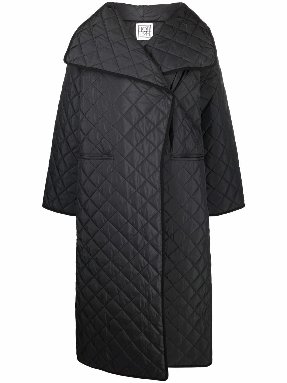 TOTEME oversize quilted wrap coat - Black von TOTEME