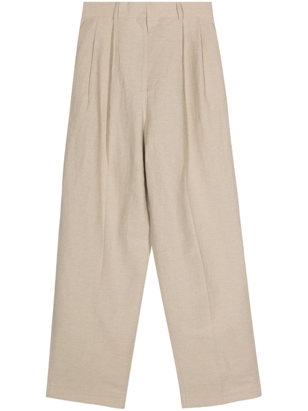 TOTEME pleat-detail tapered trousers - Neutrals von TOTEME