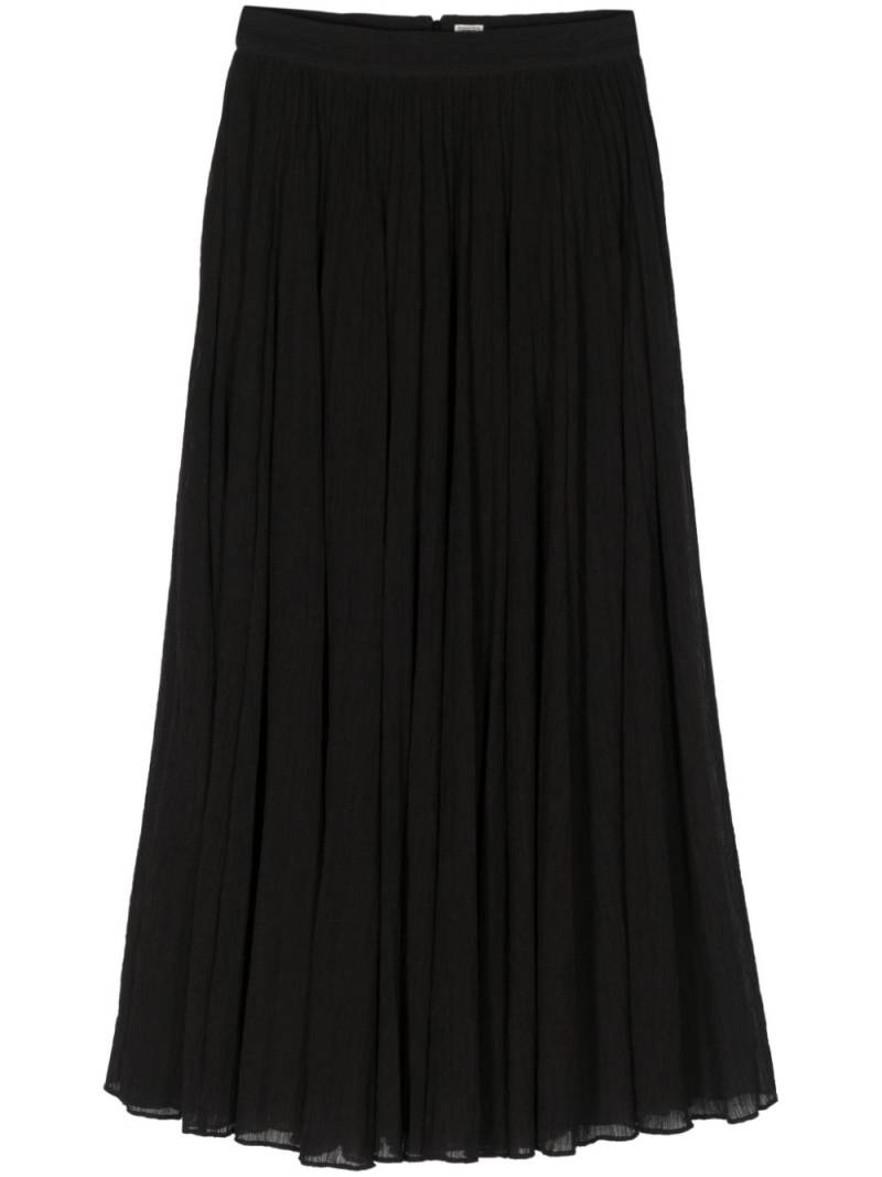 TOTEME plissé-effect organic cotton midi skirt - Black von TOTEME