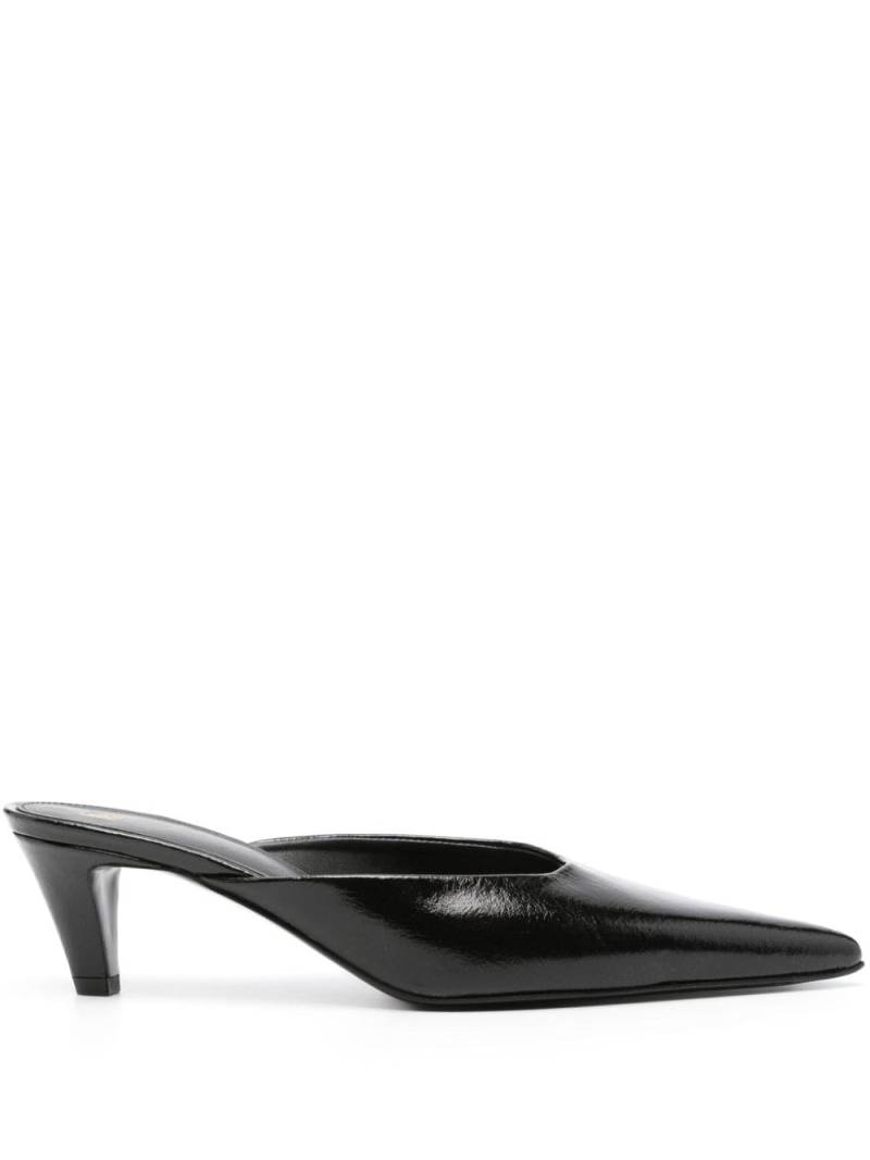 TOTEME The Patent 55mm leather mules - Black von TOTEME