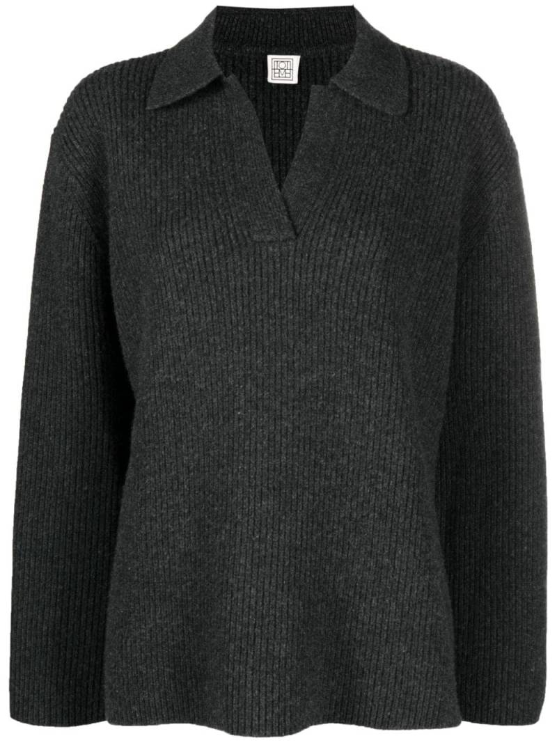 TOTEME polo collar wool-blend jumper - Grey von TOTEME