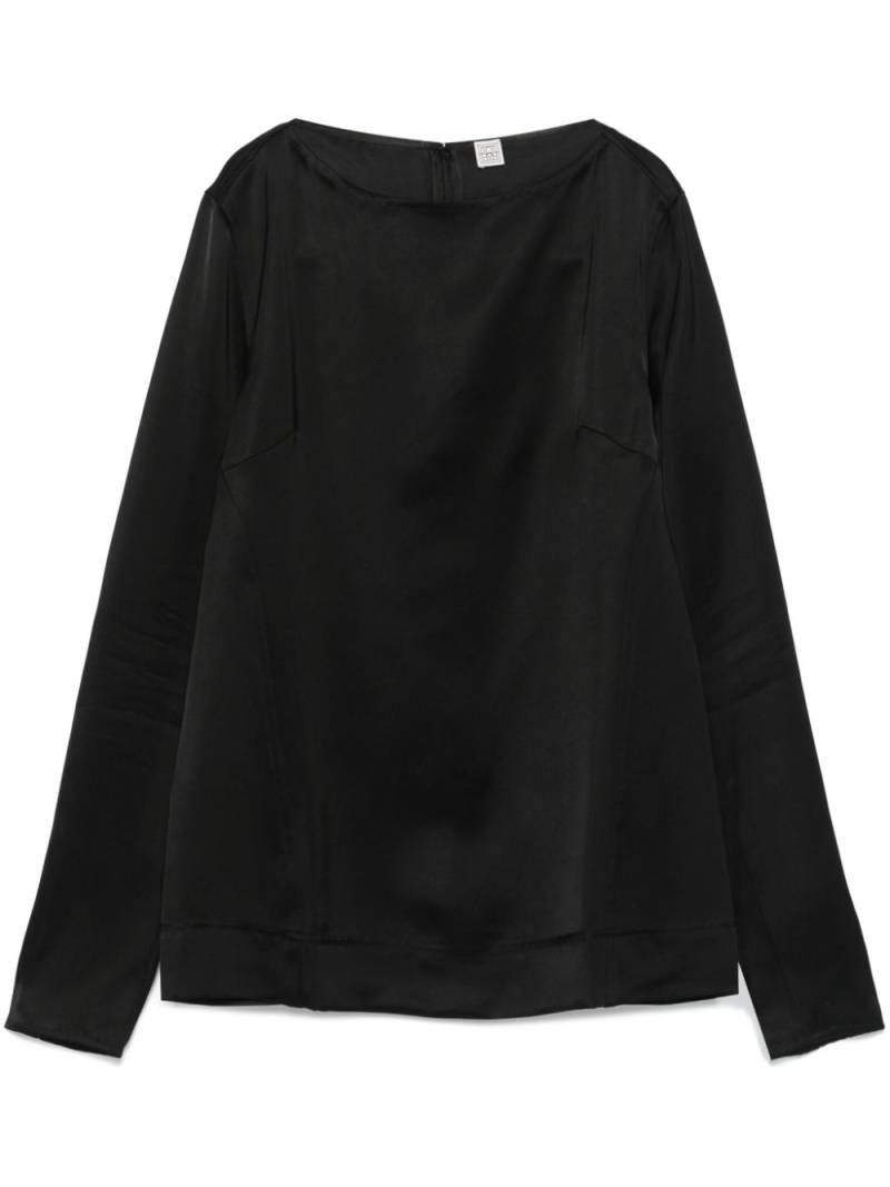 TOTEME long-sleeve satin top - Black von TOTEME