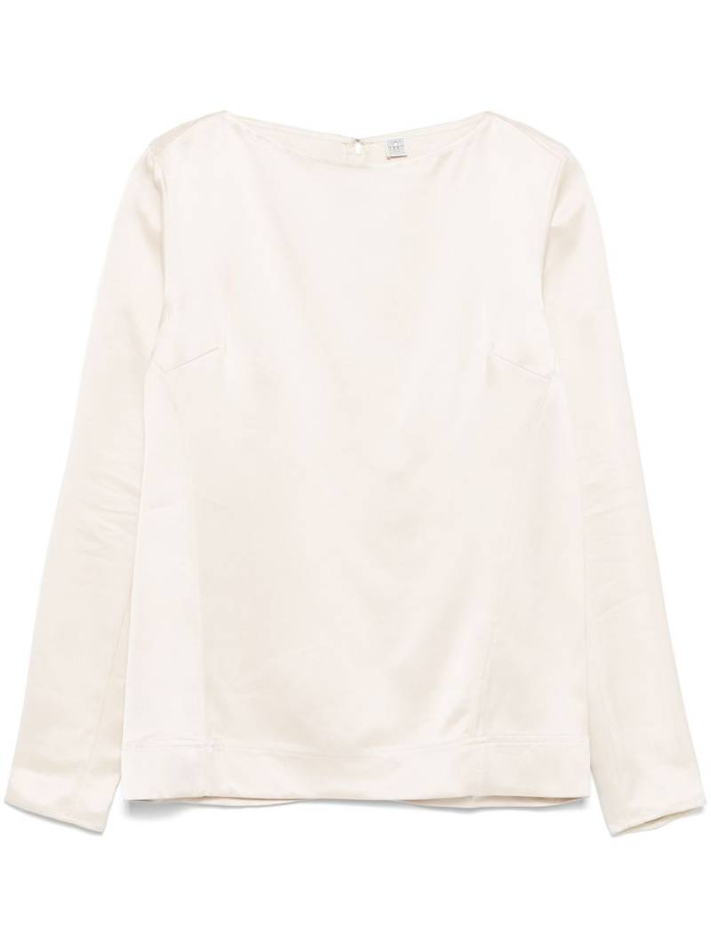 TOTEME long-sleeve satin top - Neutrals von TOTEME