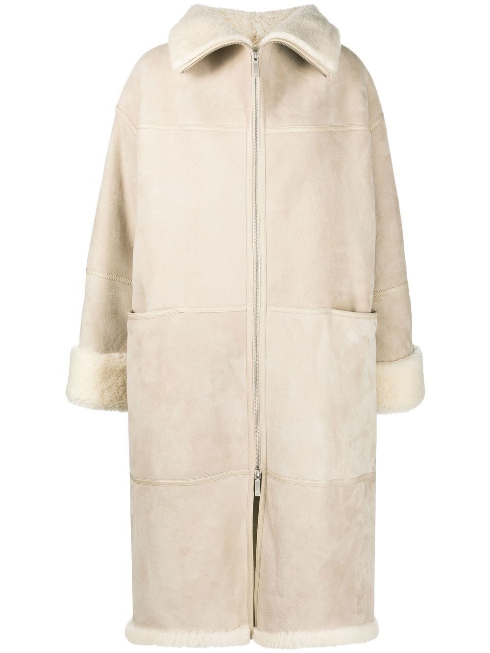 TOTEME shearling midi coat - Neutrals von TOTEME