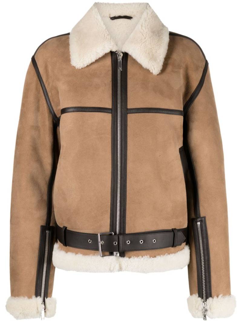 TOTEME shearling suede jacket - Brown von TOTEME