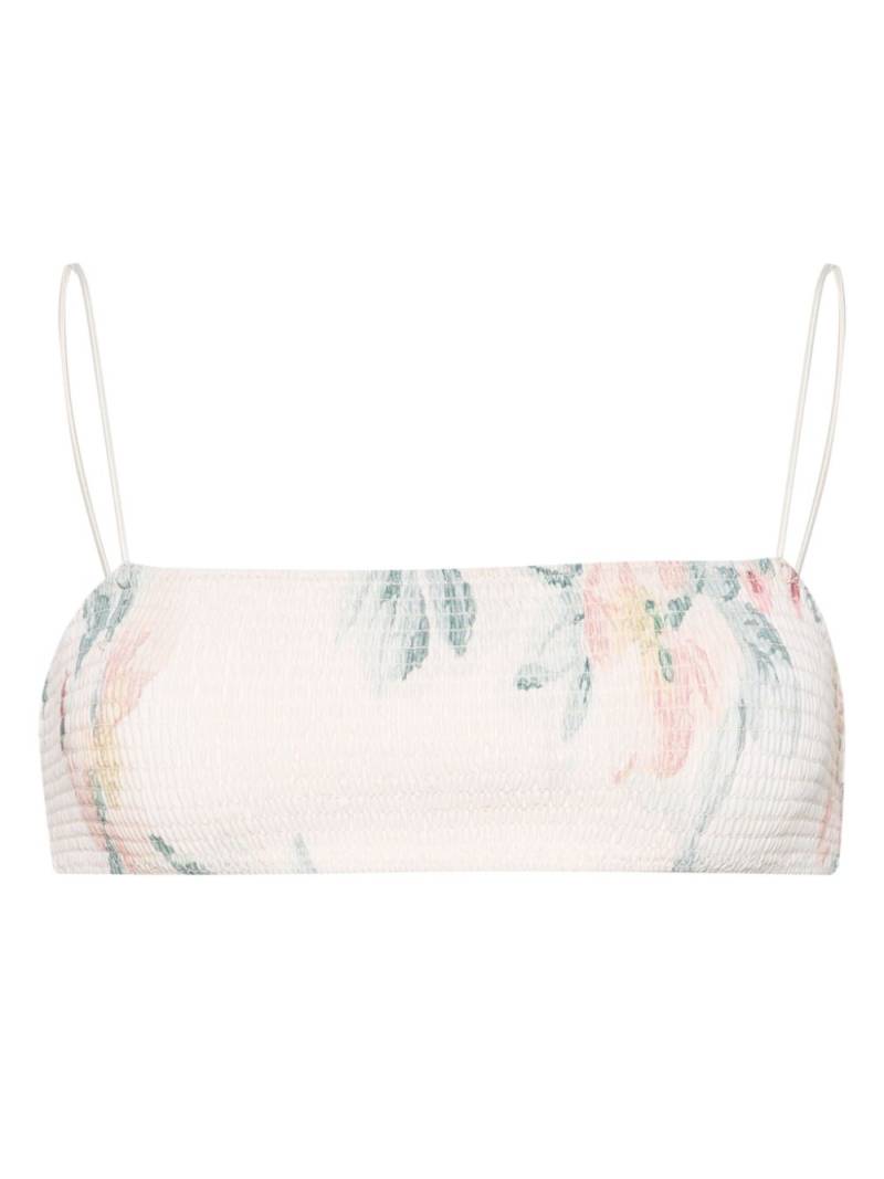 TOTEME smocked bandeau bikini top - Neutrals von TOTEME