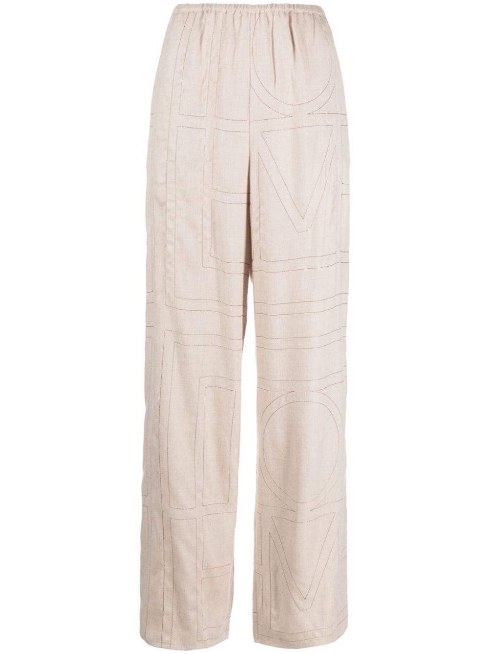 TOTEME Monogram flannel pajama bottoms - Neutrals von TOTEME