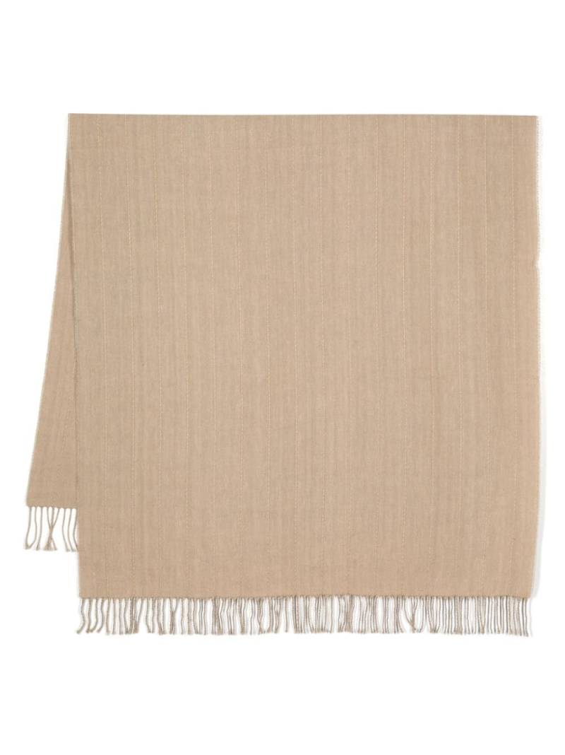 TOTEME stitch striped fringed scarf - Neutrals von TOTEME