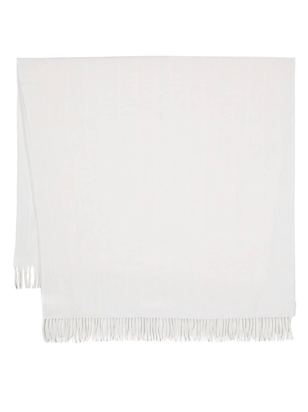 TOTEME stitch striped fringed scarf - White von TOTEME