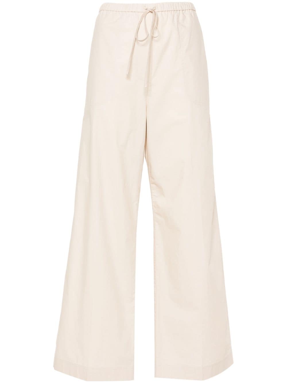 TOTEME straight-leg drawstring cotton trousers - Neutrals von TOTEME