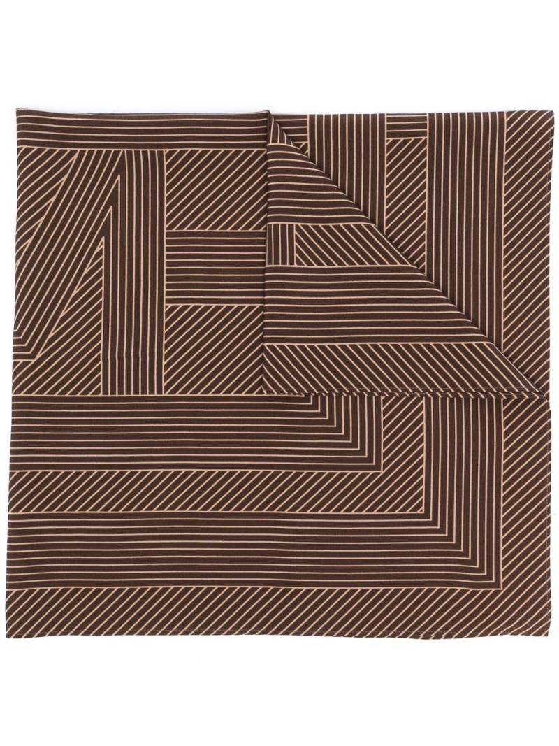 TOTEME striped monogram-print scarf - Brown von TOTEME